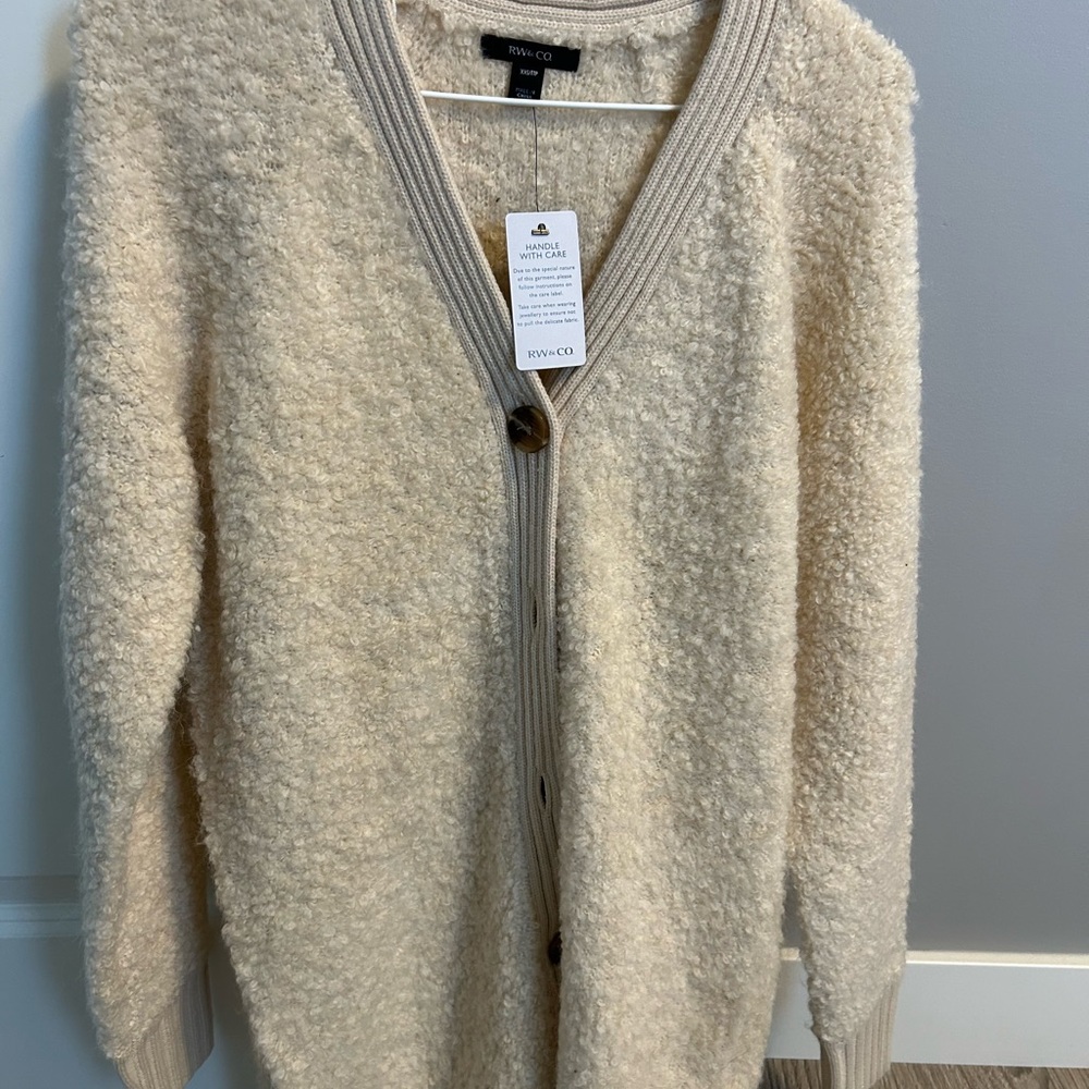 RW&Co Beige Cardigan XXS
